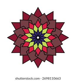 Abstract colorful geometric layered mandala Vector