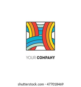 Abstract colorful geometric logo for business company. Logo template for eco, natural and organic products. 
