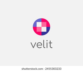 Abstract colorful geometric logo. Universal building construction icon. Vector illustration.