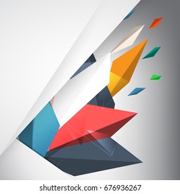 Abstract colorful geometric modern Business Concept on gray background, vector illustration