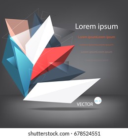 Abstract colorful geometric modern Business Concept on gray background, vector illustration