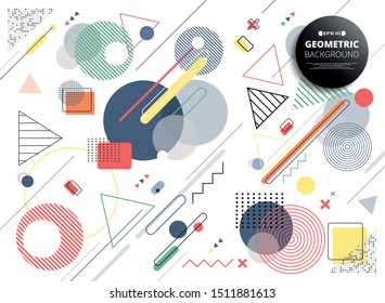 Abstract colorful geometric modern design shapes decoration background. You can use for cover trendy design, ad poster, artwork, headline, template artwork. illustration vector eps10