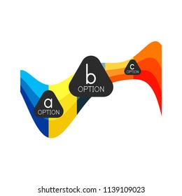 Abstract colorful geometric option infographics design template with sample abc options. Abstract background for business presentation or information banner. Vector illustration