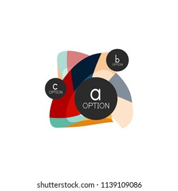 Abstract colorful geometric option infographics design template with sample abc options. Abstract background for business presentation or information banner. Vector illustration