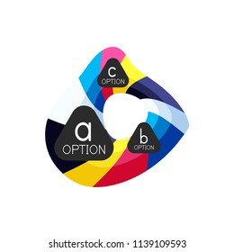 Abstract colorful geometric option infographics design template with sample abc options. Abstract background for business presentation or information banner. Vector illustration