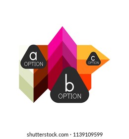 Abstract colorful geometric option infographics design template with sample abc options. Abstract background for business presentation or information banner. Vector illustration