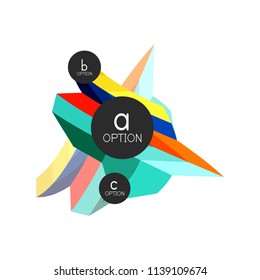 Abstract colorful geometric option infographics design template with sample abc options. Abstract background for business presentation or information banner. Vector illustration