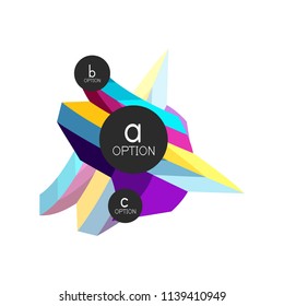 Abstract colorful geometric option infographics design template with sample abc options. Abstract background for business presentation or information banner. Vector illustration