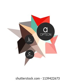 Abstract colorful geometric option infographics design template with sample abc options. Abstract background for business presentation or information banner. Vector illustration