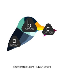 Abstract colorful geometric option infographics design template with sample abc options. Abstract background for business presentation or information banner. Vector illustration