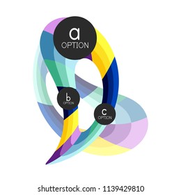 Abstract colorful geometric option infographics design template with sample abc options. Abstract background for business presentation or information banner. Vector illustration