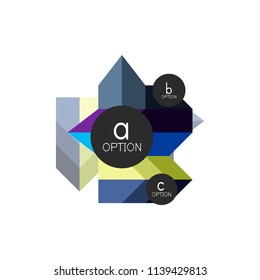 Abstract colorful geometric option infographics design template with sample abc options. Abstract background for business presentation or information banner. Vector illustration