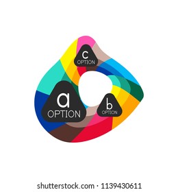 Abstract colorful geometric option infographics design template with sample abc options. Abstract background for business presentation or information banner. Vector illustration