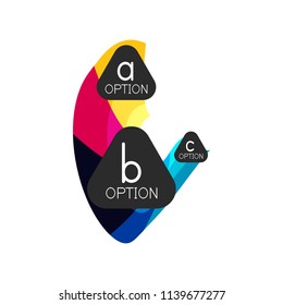 Abstract colorful geometric option infographics design template with sample abc options. Abstract background for business presentation or information banner. Vector illustration