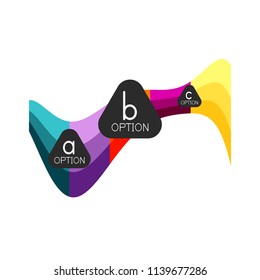 Abstract colorful geometric option infographics design template with sample abc options. Abstract background for business presentation or information banner. Vector illustration