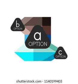 Abstract colorful geometric option infographics design template with sample abc options. Abstract background for business presentation or information banner. Vector illustration