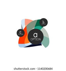 Abstract colorful geometric option infographics design template with sample abc options. Abstract background for business presentation or information banner. Vector illustration