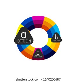 Abstract colorful geometric option infographics design template with sample abc options. Abstract background for business presentation or information banner. Vector illustration
