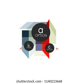 Abstract colorful geometric option infographics design template with sample abc options. Abstract background for business presentation or information banner. Vector illustration