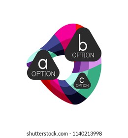 Abstract colorful geometric option infographics design template with sample abc options. Abstract background for business presentation or information banner. Vector illustration