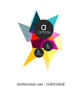 Abstract colorful geometric option infographics design template with sample abc options. Abstract background for business presentation or information banner. Vector illustration
