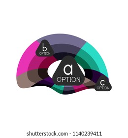 Abstract colorful geometric option infographics design template with sample abc options. Abstract background for business presentation or information banner. Vector illustration