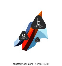 Abstract colorful geometric option infographics design template with sample abc options. Abstract background for business presentation or information banner. Vector illustration