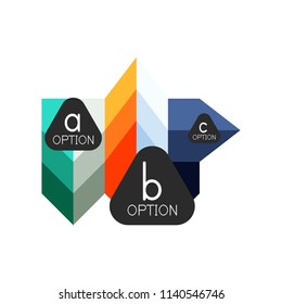 Abstract colorful geometric option infographics design template with sample abc options. Abstract background for business presentation or information banner. Vector illustration