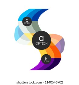 Abstract colorful geometric option infographics design template with sample abc options. Abstract background for business presentation or information banner. Vector illustration