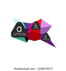 Abstract colorful geometric option infographics design template with sample abc options. Abstract background for business presentation or information banner. Vector illustration
