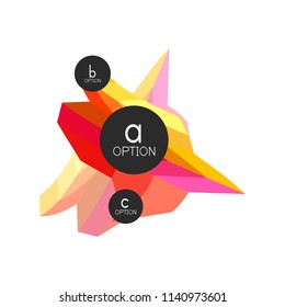 Abstract colorful geometric option infographics design template with sample abc options. Abstract background for business presentation or information banner. Vector illustration