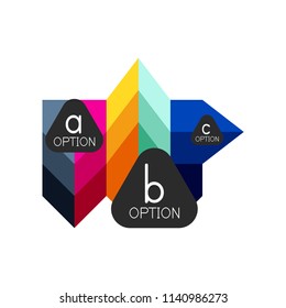 Abstract colorful geometric option infographics design template with sample abc options. Abstract background for business presentation or information banner. Vector illustration