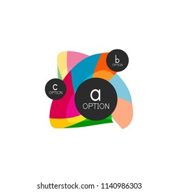 Abstract colorful geometric option infographics design template with sample abc options. Abstract background for business presentation or information banner. Vector illustration