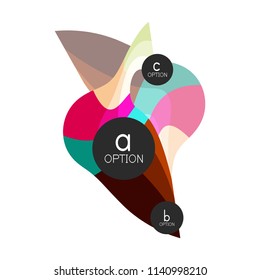 Abstract colorful geometric option infographics design template with sample abc options. Abstract background for business presentation or information banner. Vector illustration