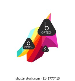 Abstract colorful geometric option infographics design template with sample abc options. Abstract background for business presentation or information banner. Vector illustration