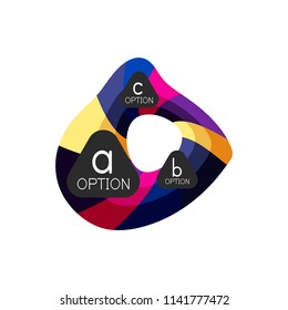 Abstract colorful geometric option infographics design template with sample abc options. Abstract background for business presentation or information banner. Vector illustration