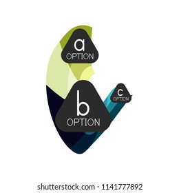 Abstract colorful geometric option infographics design template with sample abc options. Abstract background for business presentation or information banner. Vector illustration