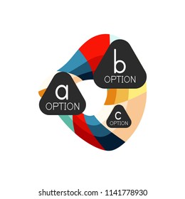 Abstract colorful geometric option infographics design template with sample abc options. Abstract background for business presentation or information banner. Vector illustration