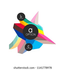 Abstract colorful geometric option infographics design template with sample abc options. Abstract background for business presentation or information banner. Vector illustration