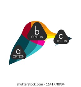 Abstract colorful geometric option infographics design template with sample abc options. Abstract background for business presentation or information banner. Vector illustration