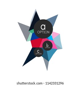 Abstract colorful geometric option infographics design template with sample abc options. Abstract background for business presentation or information banner. Vector illustration