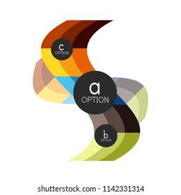 Abstract colorful geometric option infographics design template with sample abc options. Abstract background for business presentation or information banner. Vector illustration