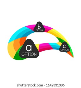 Abstract colorful geometric option infographics design template with sample abc options. Abstract background for business presentation or information banner. Vector illustration