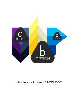 Abstract colorful geometric option infographics design template with sample abc options. Abstract background for business presentation or information banner. Vector illustration