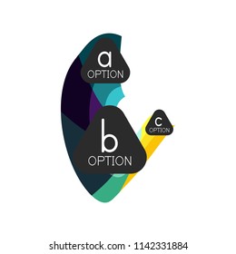 Abstract colorful geometric option infographics design template with sample abc options. Abstract background for business presentation or information banner. Vector illustration