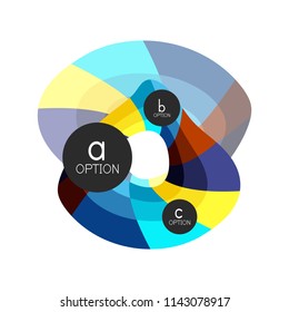 Abstract colorful geometric option infographics design template with sample abc options. Abstract background for business presentation or information banner. Vector illustration