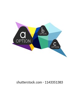 Abstract colorful geometric option infographics design template with sample abc options. Abstract background for business presentation or information banner. Vector illustration