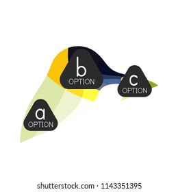 Abstract colorful geometric option infographics design template with sample abc options. Abstract background for business presentation or information banner. Vector illustration