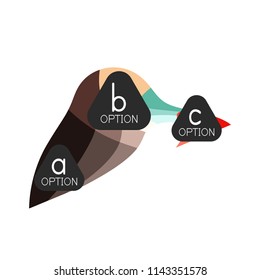 Abstract colorful geometric option infographics design template with sample abc options. Abstract background for business presentation or information banner. Vector illustration