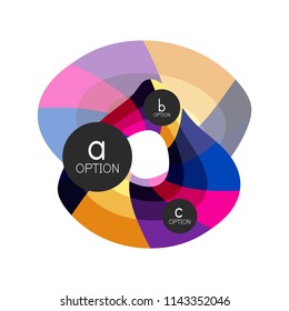 Abstract colorful geometric option infographics design template with sample abc options. Abstract background for business presentation or information banner. Vector illustration